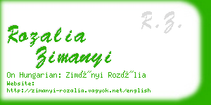 rozalia zimanyi business card